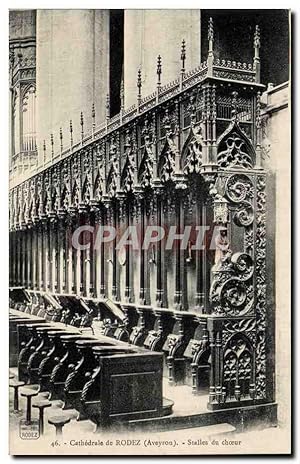 Image du vendeur pour Rodez Carte Postale Ancienne Cathdrale Stalles du choeur mis en vente par CPAPHIL