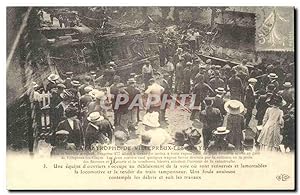 Reproduction la catastrophe de Villepreux les Clayes 18 juin 1910 Une equipe d'ouvriers s'occupe ...