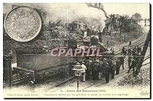 Reproduction Greve des cheminots 1910 Locomotive detelee par les grevistes Train