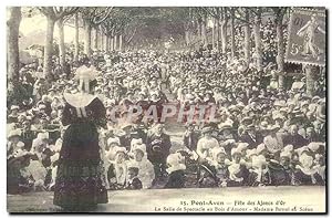 Reproduction Pont Aven Fêtes des ajoncs d'or La salle de spectacle au bois d'Mour Madame Borel en...