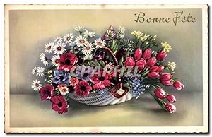 Seller image for Fleurs - Flowers - Basket of daisies - Bonne Fte - Carte Postale Ancienne for sale by CPAPHIL