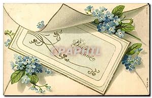 Fleurs - Flowers - Bonne Année - letter - purple flowers - Carte Postale Ancienne