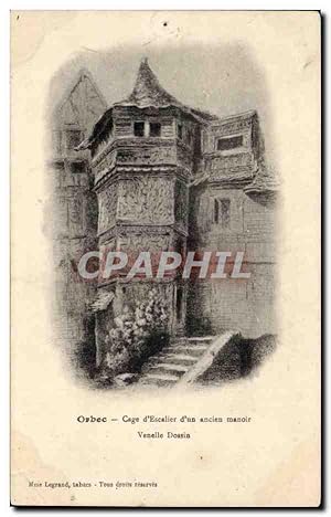 Bild des Verkufers fr Orbec en Auge - Cage d'Escalier d'un ancien manoir - La Normandie - Carte Postale Ancienne zum Verkauf von CPAPHIL