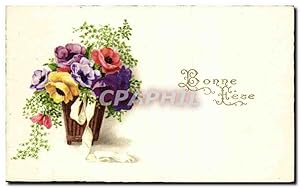 Seller image for Fleurs - Flowers - Victorian Basket of Flowers - Bonne Anne - Carte Postale Ancienne for sale by CPAPHIL