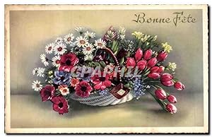 Seller image for Fleurs - Flowers - Basket of daisies - Bonne Fte - Carte Postale Ancienne for sale by CPAPHIL