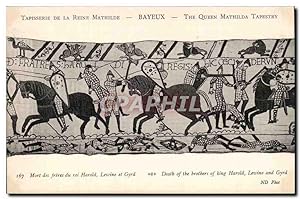 Bild des Verkufers fr Carte Postale Ancienne Bayeux Tapisserie de la reine Mathilde Morte des freres du roi Harold Lewine et Gyrd zum Verkauf von CPAPHIL