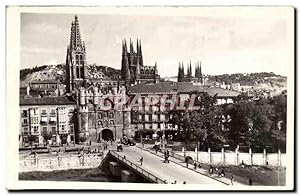 Seller image for Carte Postale Ancienne Espagne Espana Spain Burgos Puente y Arco de Santa maria for sale by CPAPHIL