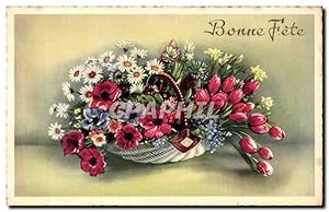 Seller image for Fleur - Flowers - victorian - basket of daisies - Bonne Fte - Carte Postale Ancienne for sale by CPAPHIL