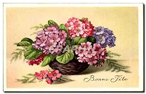 Seller image for Fleurs - Flowers - little basket of flowers - Bonne Fte - Carte Postale Ancienne for sale by CPAPHIL