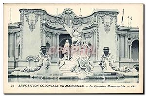 Marseille - Exposition Coloniale 1922 - La Fontaine Monumentale Carte Postale Ancienne