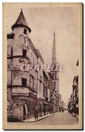 Bild des Verkufers fr Carte Postale Ancienne Ste Foy la Grande Rue de la Republique et du clocher zum Verkauf von CPAPHIL