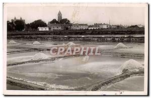 île de Noirmoutier - Les Marais Salants a l'Arriere Plan - Carte Postale Ancienne