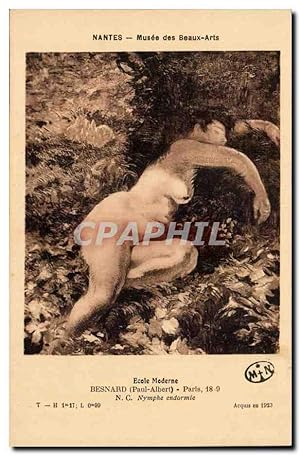 Image du vendeur pour Carte Postale Ancienne Nantes Musee des Beaux Arts Ecole moderne Besnard Nymphe endormie mis en vente par CPAPHIL