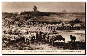 Bild des Verkufers fr Carte Postale Ancienne Gaston Guignard Le troupeau a la Mare Musee du Luxembourg Paris Mouton Sheep zum Verkauf von CPAPHIL