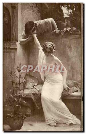 Bild des Verkufers fr Carte Postale Ancienne Fantaisie Salon de Paris Daudin Idylle a pompei italie Italia Femme zum Verkauf von CPAPHIL