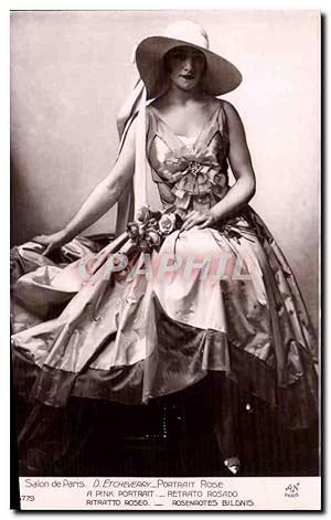 Image du vendeur pour Carte Postale Ancienne Fantaisie Salon de Paris Etcheverry Portrait rose Femme mis en vente par CPAPHIL