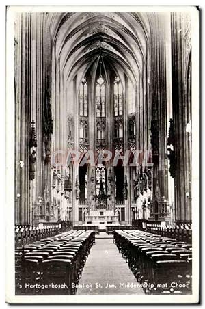 Carte Postale Ancienne Pays Bas Hertogenbosch Basiliek St Jan Middenchip met Choor