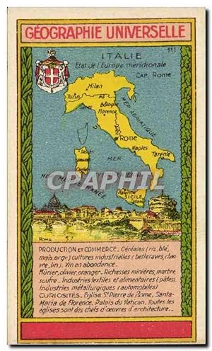 Bild des Verkufers fr Italia - Italie - Italie - Geographie Universelle - Carte Postale Ancienne zum Verkauf von CPAPHIL