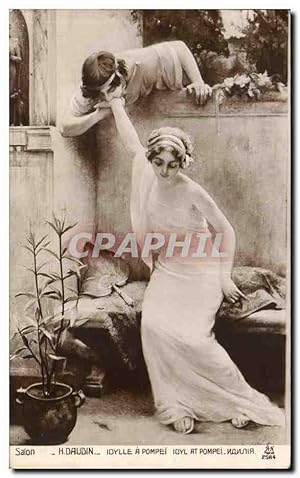 Bild des Verkufers fr Carte Postale Ancienne Fantaisie Daudin Idylle a Pompei Femme zum Verkauf von CPAPHIL