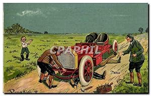 Carte Postale Ancienne Fantaisie Illustrateur Panadini Automobile