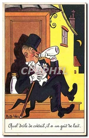 Image du vendeur pour Carte Postale Ancienne Fantaisie Humour Quel drole de cocktail il y a un gout de lait mis en vente par CPAPHIL