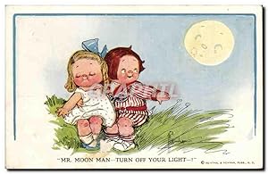 Fantaisie - Enfant - Humour - Illustration - Mr Moon Man Turn Off Your Light - Carte Postale Anci...