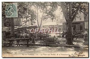 Carte Postale Ancienne Aix en Provence La place aux herbes et la poissonnerie