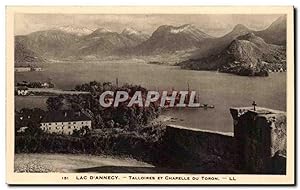 Carte Postale Ancienne Talloires et chapelle du Toron Hôtel de l'abbaye