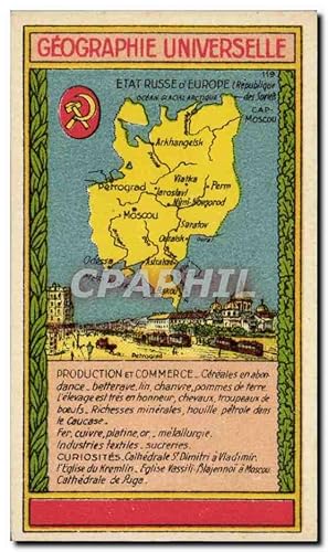 Bild des Verkufers fr Russia - Russie - Russland - Geographie Universelle - Carte Postale Ancienne zum Verkauf von CPAPHIL