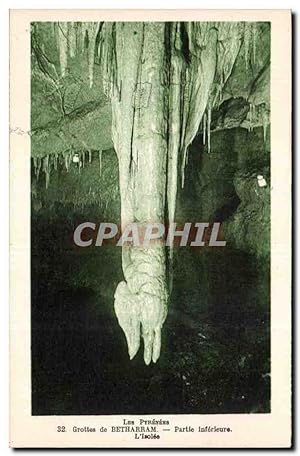 Carte Postale Ancienne Grottes de Betharram Partie inferieure L'isolee