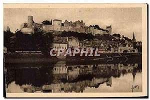 Carte Postale Ancienne Château de Chinon vu des bords de la Vienne