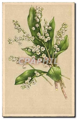 Fleurs - Flowers - Muguet - Lily of the Valley - Porte Bonheur - Carte Postale Ancienne