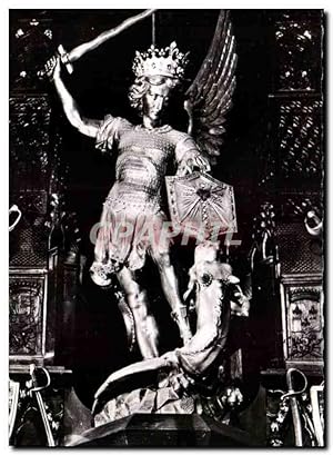 Seller image for Carte Postale Semi Moderne Mont Saint Michel Eglise paroissiale Statue de l'archange for sale by CPAPHIL