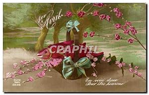 Fêtes - Voeux - Poisson d'Avril - April Fool - fish in a basket - Carte Postale Ancienne