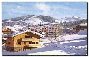 Carte Postale Ancienne Megeve La ville le Mont d'Arbois et le Mont blanc