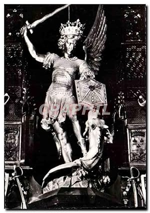 Seller image for Carte Postale Semi Moderne Mont Saint Michel Eglise paroissiale Statue de l'archange for sale by CPAPHIL