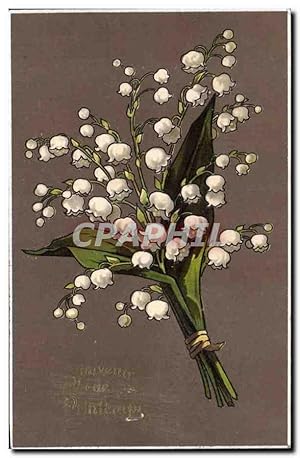 Fleurs - Flowers - Muguet - Lily of the Valley - Porte Bonheur - Carte Postale Ancienne