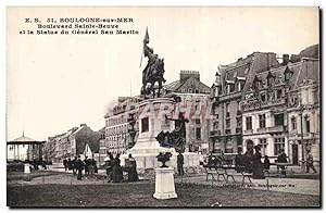 Bild des Verkufers fr Carte Postale Ancienne Boulogne sur Mer Boulevard Sainte Beuve et la statue du gnral San MArtin zum Verkauf von CPAPHIL