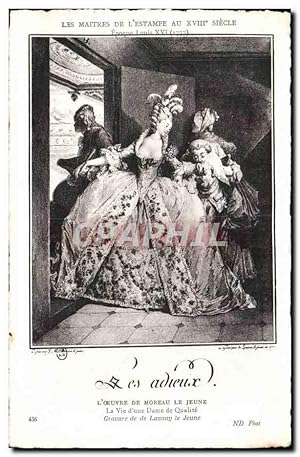 Image du vendeur pour Carte Postale Ancienne Fantaisie Les Maitres de l'estampe au 18eme Moreau le jeune La vie d'une dame de qualite mis en vente par CPAPHIL