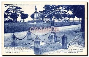 Carte Postale Ancienne Avranches Le monument du souvenir français et la pierre Henri II