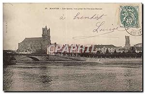 Image du vendeur pour Mantes - Les Quais - vue prise de l'le aux Dames - Carte Postale Ancienne mis en vente par CPAPHIL