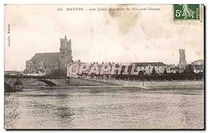 Image du vendeur pour Mantes sur Seine - Les Quais - vue prise de l'le aux Dames - Carte Postale Ancienne mis en vente par CPAPHIL