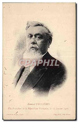 Carte Postale Ancienne Armand Fallieres President de la Republique 17 janvier 1906 Politique