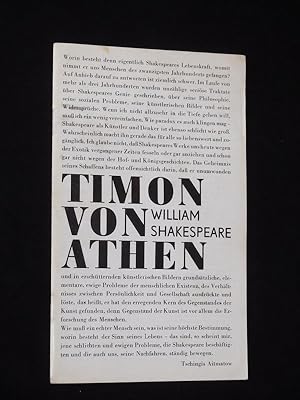 Imagen del vendedor de Programmheft Stdtische Theater Karl-Marx-Stadt 1974/75. TIMON VON ATHEN von Shakespeare, Erich Fried (bersetzung). Regie: Hartwig Albiro, Ausstattung: Ralf Winkler, musikal. Einstud.: Gnther/ Oettel. Mit Gerd Preusche, Bernhard Baier, Horst Krause, Jalda Rebling, Cornelia Lippert, Susanne Borchers, Jane Prs, Johannes Greiner a la venta por Fast alles Theater! Antiquariat fr die darstellenden Knste