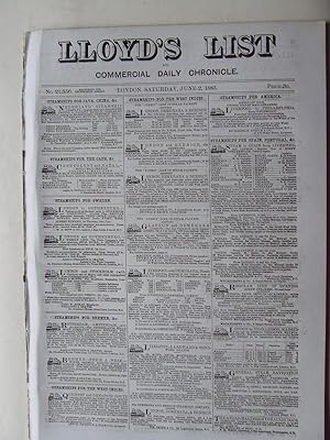 Seller image for Lloyd's List and Commercial Daily Chronicle. Saturday, June 2, 1883. for sale by McLaren Books Ltd., ABA(associate), PBFA