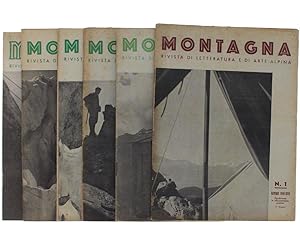 MONTAGNA. Rivista di letteratura e di arte alpina. Anno VII/1940 N. 1, 3, 4, 5, 6, 12.: