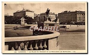 Carte Postale Ancienne Corse Corsica Ajaccio La place du diamant et le monument de Napoleon