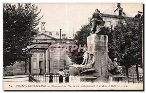 Image du vendeur pour Carte Postale Ancienne Militaria Chalons sur Marne Monument du duc de la Rochefoucauld et les Arts et Metiers mis en vente par CPAPHIL