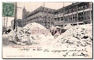 Carte Postale Ancienne Montreal McGill Street in Winter