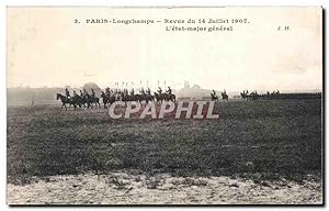 Bild des Verkufers fr Carte Postale Ancienne Militaria Paris Longchamps REvue du 14 juillet 1907 L'tat major gnral zum Verkauf von CPAPHIL